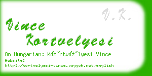 vince kortvelyesi business card